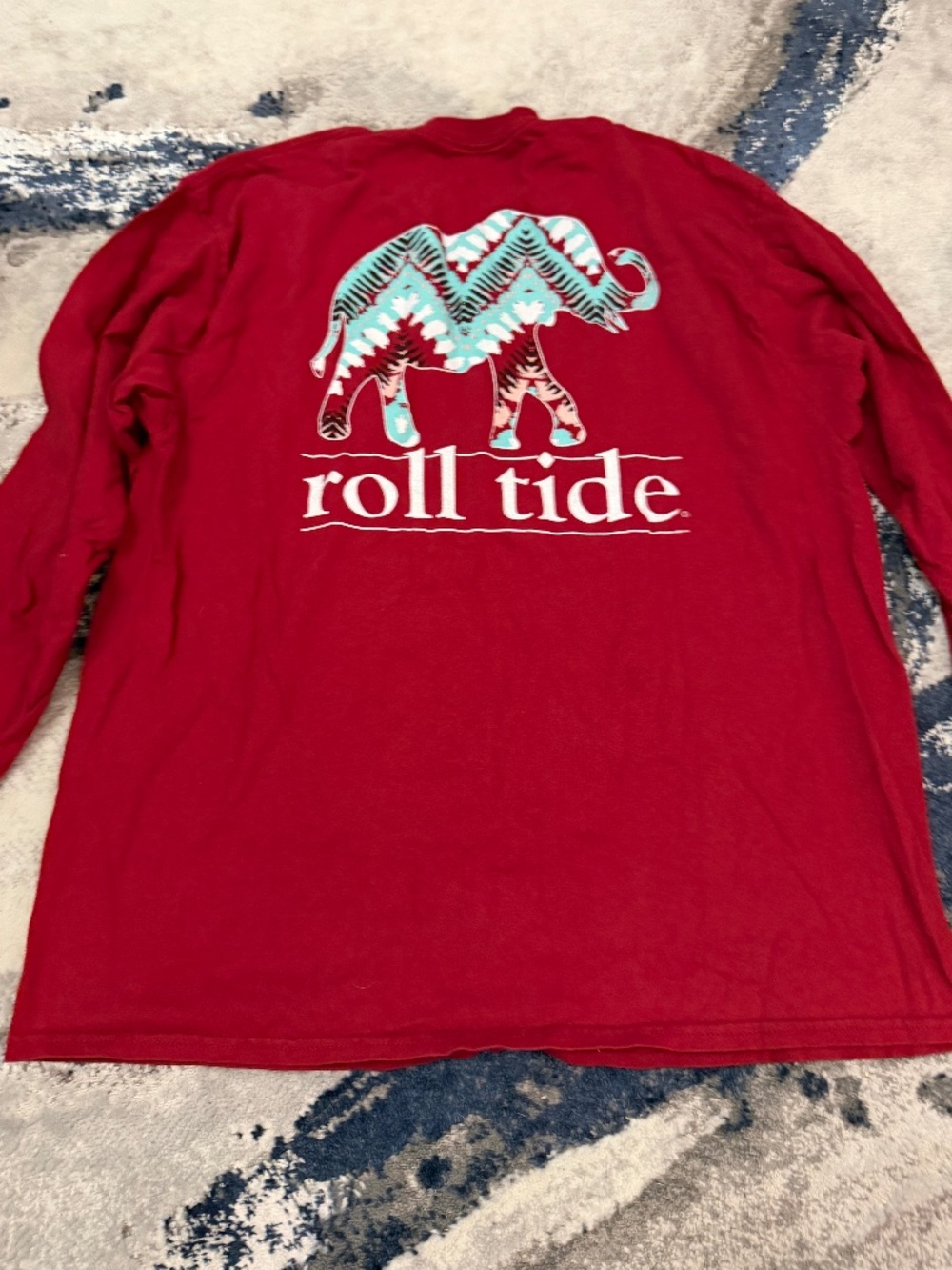 Alabama Crimson Tide Women XL Roll Tide Elephant Long Sleeve Tee